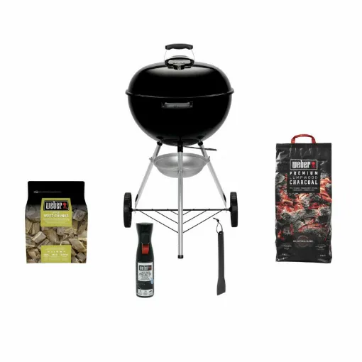 Picture of Pack WEBER Charcoal Barbecue Original Kettle E-5710 57cm - charcoal - apple smoker - cleaner - scraper