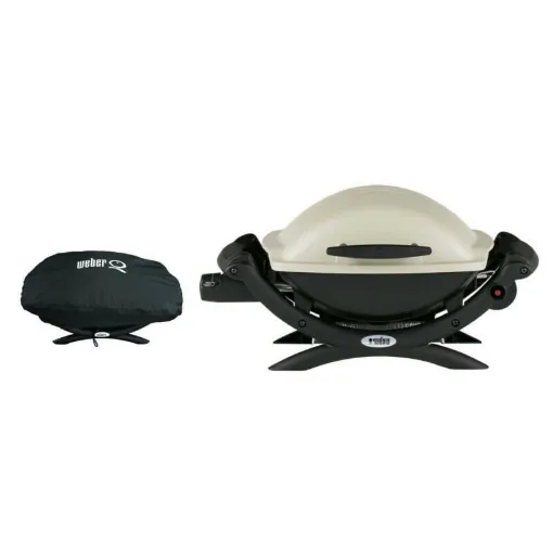 Picture of WEBER Q1000 Titanium Gas Barbecue Pack - a waterproof vinyl protective cover