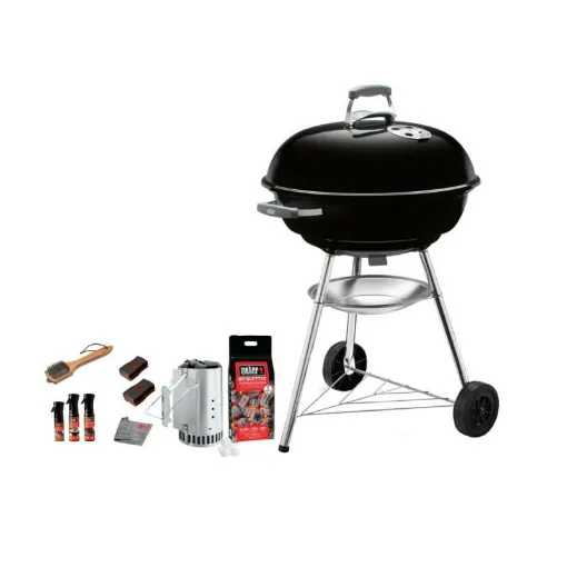 Picture of Pack Weber Compact Kettle Coal Barbecue 57 cm - 3 in 1 ignition fireplace kit - cleaning kit 7pcs