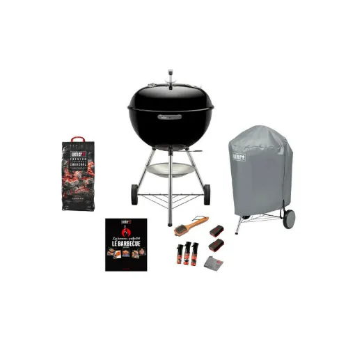 Picture of Weber Classic Kettle Charcoal Barbecue Pack 57 cm - one bag of charcoal - cleaning kit 7pcs - one cover - one recipe boo