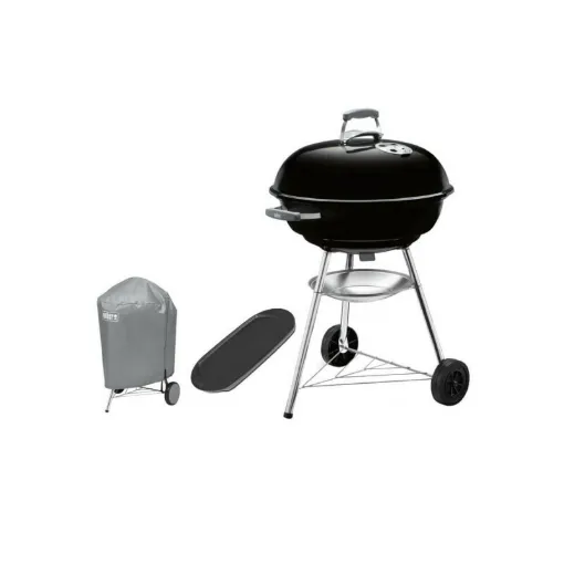 Picture of Weber Compact Kettle Charcoal Barbecue Pack 57 cm Black - one waterproof protective cover - one plancha 40x22cm