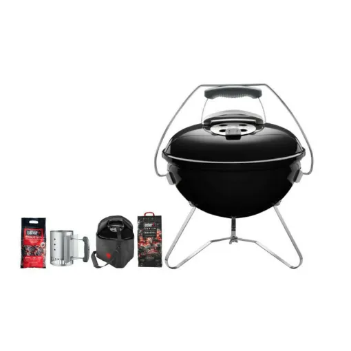 Picture of WEBER Pack WEBER Smokey joe charcoal barbecue 37cm Black - coal bag - carrying bag - lighting fireplace - briquettes bag