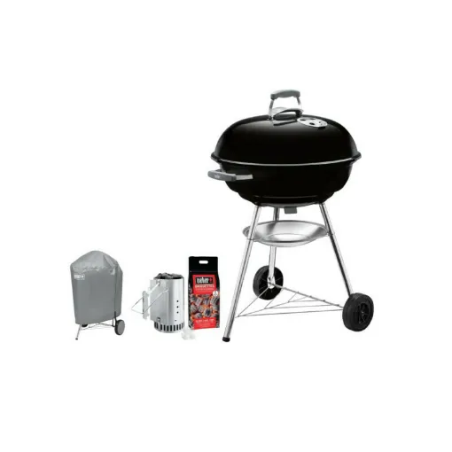 Picture of Weber Compact Kettle coal barbecue pack 57 cm - 3 in 1 ignition fireplace kit - one cover