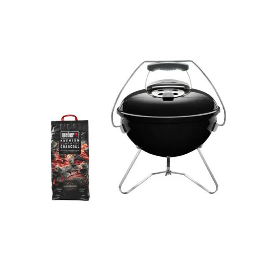 Picture of WEBER Pack WEBER Smokey joe Premium Charcoal Barbecue 37cm Black - a bag of charcoal 5kg