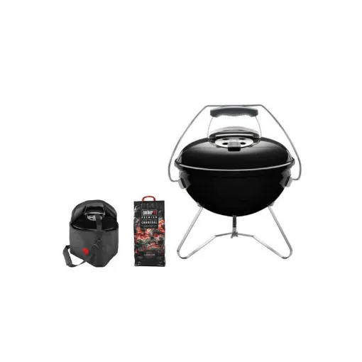 Picture of WEBER Pack WEBER Smokey joe Premium Charcoal Barbecue 37cm Black - one 5kg charcoal bag - one carry bag