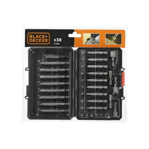 Picture of BLACK and DECKER Drive Bit Set with Adapter Socket Wrenches - 38 pcs - A7202-XJ