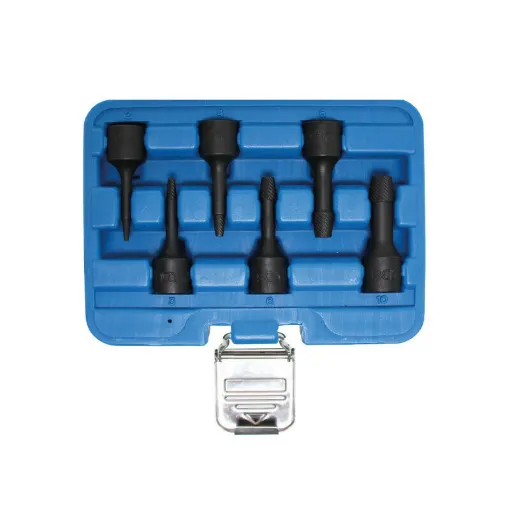 Picture of BGS TECHNIC Spiral Socket Set - broken screw extractor - 10mm (3/8") - 2/10mm - 6 pcs - 5281