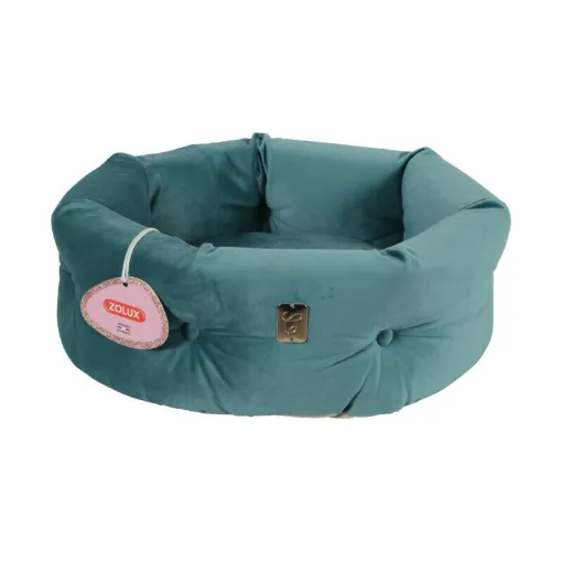 Picture of Chambord ZOLUX cat basket - Chesterfield velvet - 41cm diameter - Peacock green - 500243