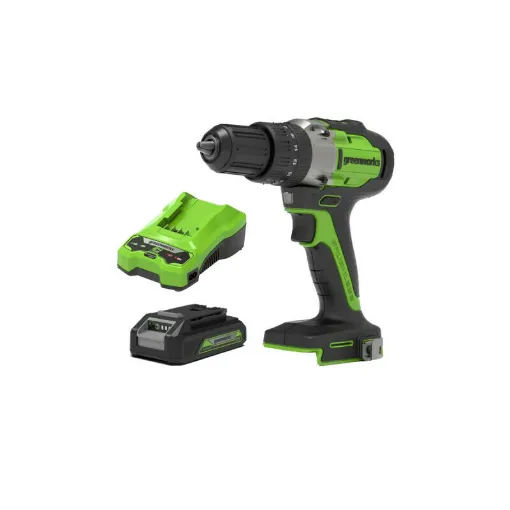 Picture of Pack GREENWORKS 24V Brushless Impact Drill GD24DD60 - 1 battery 2.0Ah - 1 charger