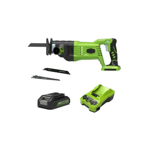 Picture of Pack GREENWORKS Sabre saw 24V Brushless GD24RS - 1 battery 2.0Ah - 1 charger