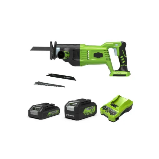 Picture of Pack GREENWORKS Sabre saw 24V Brushless GD24RS - 2 batteries 4.0Ah and 2.0Ah - 1 charger