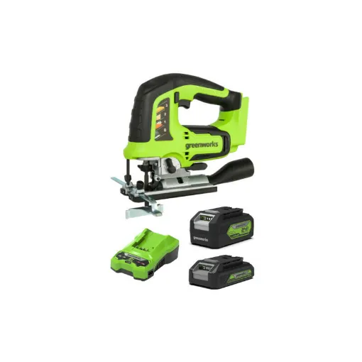 Picture of Pack GREENWORKS Jigsaw 24V Brushless GD24JS - 2 batteries 2.0Ah and 4.0Ah - 1 charger