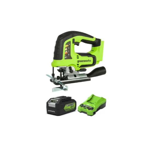 Picture of Pack GREENWORKS Jigsaw 24V Brushless GD24JS - 1 battery 4.0Ah - 1 charger