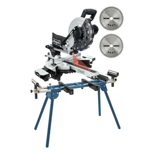 Picture of Pack SCHEPPACH Radial mitre saw - 2000W - 2 blades - 255 mm - HM254 - Black Edition - Support UMF1600