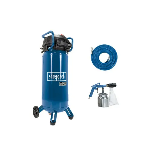 Picture of Pack SCHEPPACH Vertical compressor - 50L - 1500W - HC51V - 15m hose - Pneumatic blasting gun