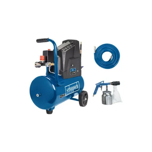 Picture of Pack SCHEPPACH Compressor - 24L - 1100W - HC30ox - Hose - 15m - Pneumatic Blasting Gun