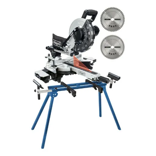 Picture of Pack SCHEPPACH Radial mitre saw - 2000W - 2 blades - 255 mm - HM254 - Black Edition - Support UMF1550