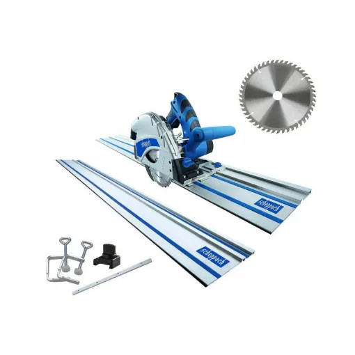 Picture of Pack SCHEPPACH Plunge Saw - 1200W - 160mm - PL55 - 2 Guide Rails - 1 Blade - 48 teeth - 2 Clamps