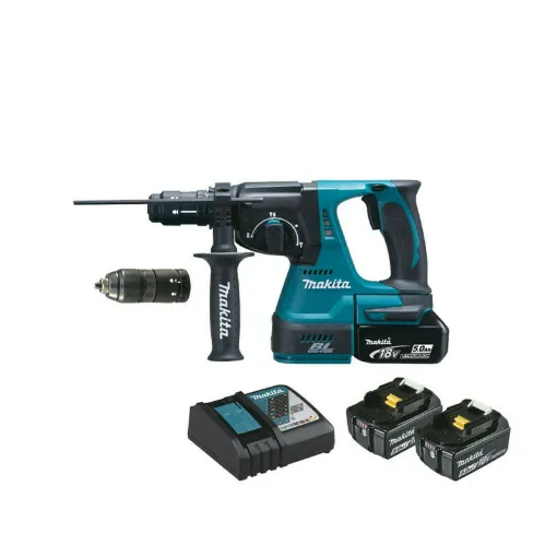 Picture of Perfo-burner MAKITA 18V SDSPLUS Li-ion - 2 batteries 5.0Ah - 1 fast charger - DHR243RTJ