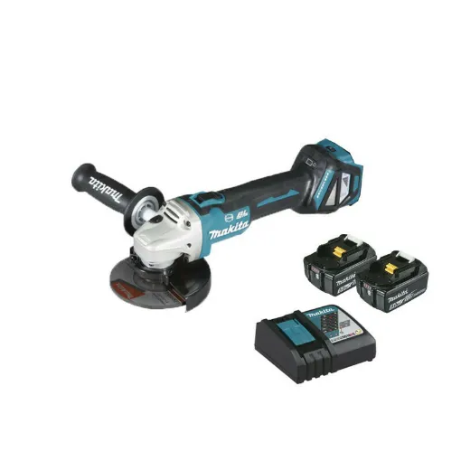 Picture of Brushless grinding machine MAKITA 18V 125mm - 2 batteries BL1850 5.0Ah - 1 fast charger DC18RC DGA513RTJ