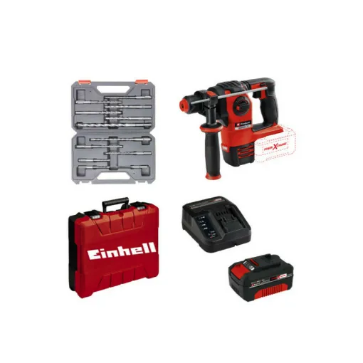 Picture of Pack EINHELL 18V Power X-Change Hammer Drill - HEROCCO - Starter Kit Power 4.0Ah - Set of 12 SDS Plus bits