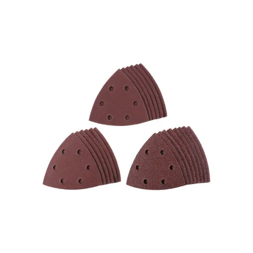 Picture of Set of 20 EINHELL abrasives for triangular sander - 93mm - Grit 60-120-180 - 49492874