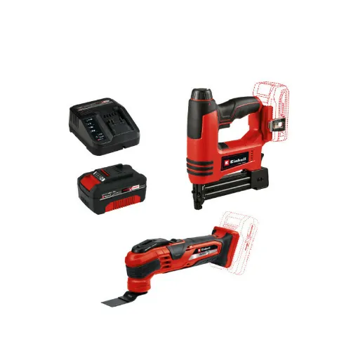 Picture of Pack EINHELL 18V Power X-Change - 2 in 1 Stapler-Nailer - TE-CN 18 Li-Solo - Multifunction tool - VARRITO - Starter Kit