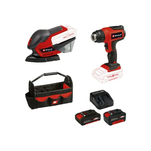 Picture of Pack EINHELL 18V Power X-Change - Multi sander - Heat gun - Battery 4.0Ah - Battery 2.0Ah - Quick charger - Tool bag