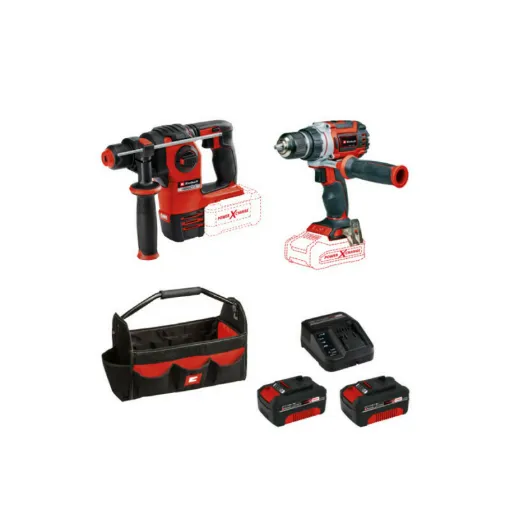 Picture of Pack EINHELL 18V Power X-Change - Drill-driver - Hammer drill - 2 batteries 4.0Ah - Quick charger - Tool bag