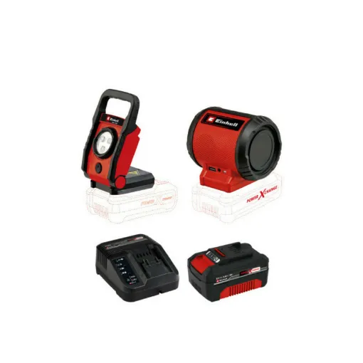 Picture of Pack EINHELL 18V Power X-Change - LED Lamp - TE-CL 18 Li Solo - Speaker - TC-SR 18 Li BT - Solo - Starter Kit Power 4.0A