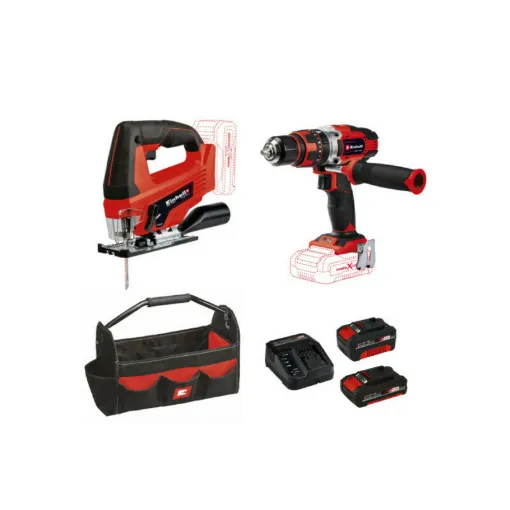 Picture of Pack EINHELL 18V Power X-Change - Jigsaw - Percussion drill - Batteries 4.0Ah and 2.0Ah - Charger - Tool bag