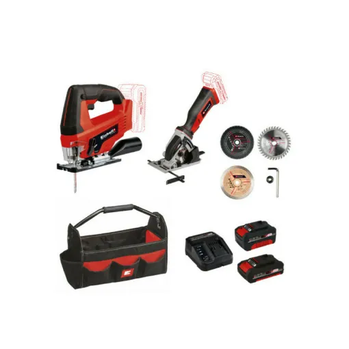 Picture of Pack EINHELL 18V Power X-Change - Pendulum Jigsaw - Mini circular saw - 3 mini blades - 4.0Ah and 2.0Ah batteries - Char