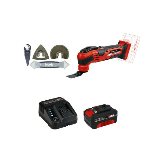 Picture of EINHELL 18V Power X-Change Multifunction Tool Pack - VARRITO - Starter - Power Kit 4.0Ah - 4 Tiling Accessories Kit