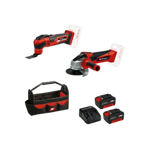 Picture of Pack EINHELL 18V Power X-Change - Multifunction tool - Angle grinder - 2 batteries 4.0Ah - Quick charger - Tool bag