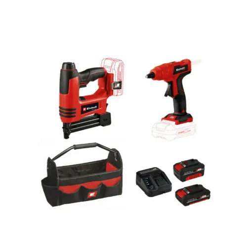 Picture of Pack EINHELL 18V Power X-Change - 2 in 1 Stapler-Nailer - Glue gun - 4.0Ah battery - 2.0Ah battery - Quick charger