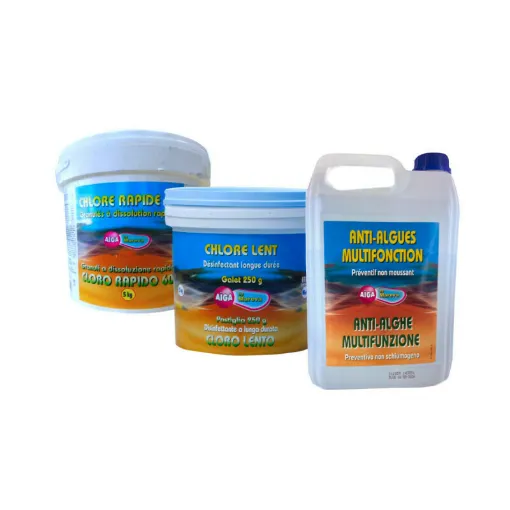 Picture of Complete Aiga MAREVA chlorine cleaning pack for swimming pools - slow chlorine - fast chlorine - anti-algae