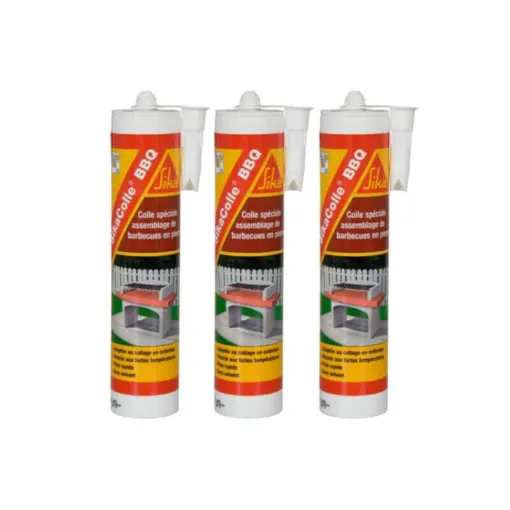 Picture of Set of 3 adhesives for assembling small stone barbecues - SIKA SikaColle BBQ - Light beige - 500g