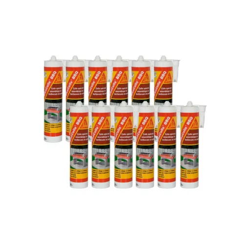 Picture of Set of 12 adhesives for assembling small stone barbecues - SIKA SikaColle BBQ - Light beige - 500g