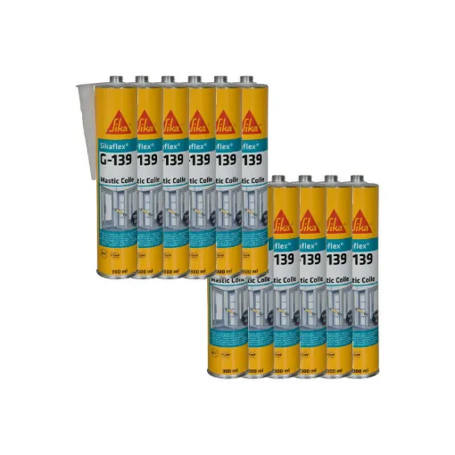 Picture of Set of 12 SIKA Sikaflex G 139 quick-setting adhesive - White - 300ml