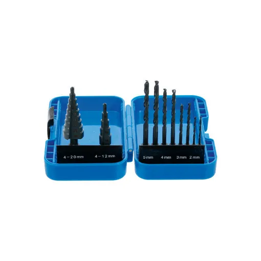 Picture of BGS TECHNIC Step and twist drill set - HSS - 10 pcs - 1686