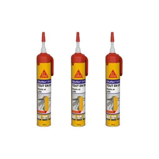 Picture of Set of 3 SIKA Sikaflex 11 FC Purform multi-purpose glues - without gun - White - 260 g