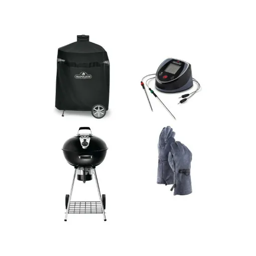 Picture of Pack NAPOLEON - Charcoal barbecue Rodeo 57cm - Cover - Gloves - Thermometer bluetooth