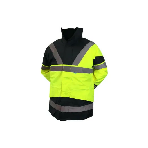 Picture of SIOEN skollfield High Visibility Parka - neon yellow and navy blue - Size M