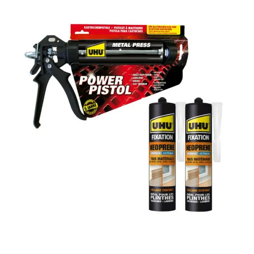 Picture of Pack UHU Power pistol - 2 cartridges Neoprene glue - 2x350g