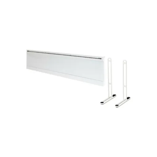 Picture of Pack ADAX Electric radiator connected in white tempered glass - 1000 W - 1380x210x91mm - IVER L 10 KWTW - Feet for radia