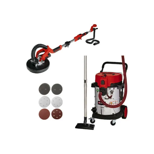 Picture of Pack EINHELL - Wet/dry vacuum cleaner TE-VC 2350 SACL - 1600W - 50L - Giraffe sander TE-DW 225 X - 750W - 1,65m - Set of