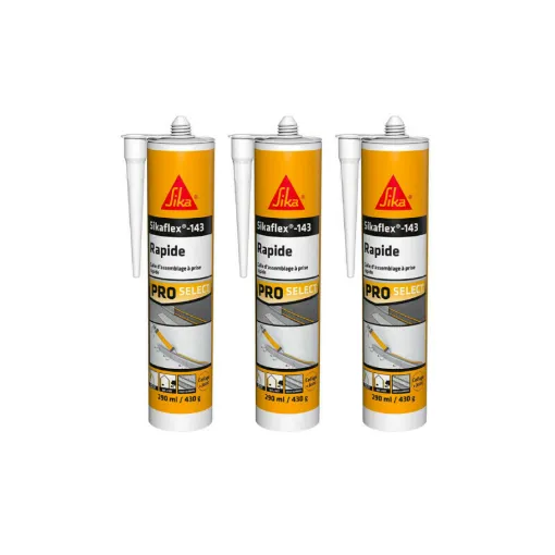 Picture of Batch of 3 SIKA Sikaflex 143 Quick Adhesives - White - 290ml