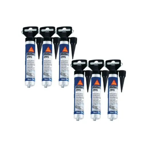 Picture of Set of 6 SIKA Sikaflex 291i marine sealants - Black - Mini refill 70ml