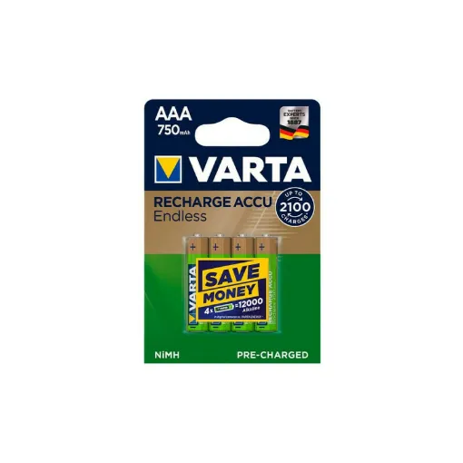 Picture of 4 x LR03 VARTA AAA Rechargeable 750mAh recycled batteries