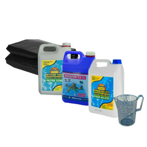 Picture of MAREVA pool wintering pack - Winter cover - Disinfectant - Filter cleaner - Measuring jug